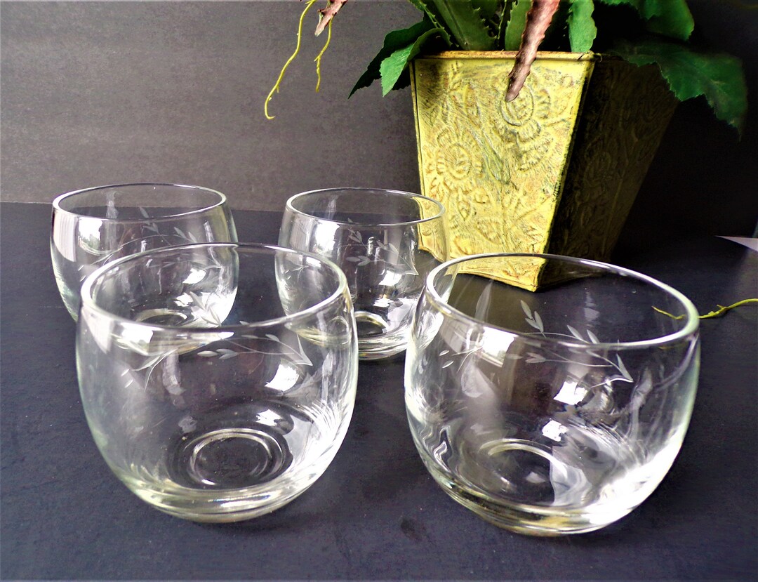 Vintage Princess House Heritage Smaller Roly Poly Glass No Flower Set