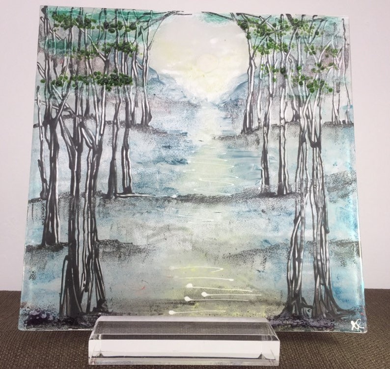 Wide Display Stand for Fused Glass in Flame Polished Acrylic Etsy