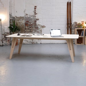Chop Shop: Katja Table - Large Home Family Dining Kitchen Refectory Office Studio. Contemporary 8 seat modular design. Light Natural Wood.