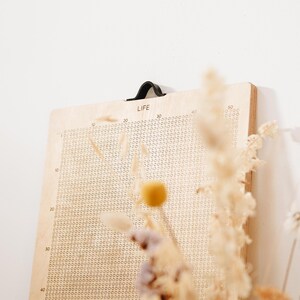 Stoic Life Calendar - Motivational Wall Decoration. Custom Laser Etched Natural Wood Habit Tracker. Memento Mori. image 6
