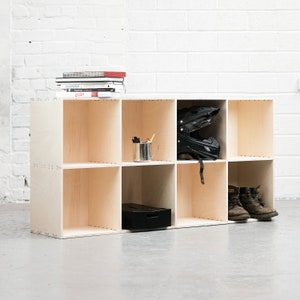 Chop Shop: Display Shelf Unit Vinyl Pigeon Hole CD Storage Locker Box - Cubby Hole Modular Stacking 2 X 4 Cube. Bedside Occasional Table.