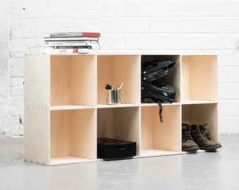 Chop Shop: Display Shelf Unit Vinyl Pigeon Hole CD Storage Locker Box - Cubby Hole Modular Stacking 2 X 4 Cube. Bedside Occasional Table.