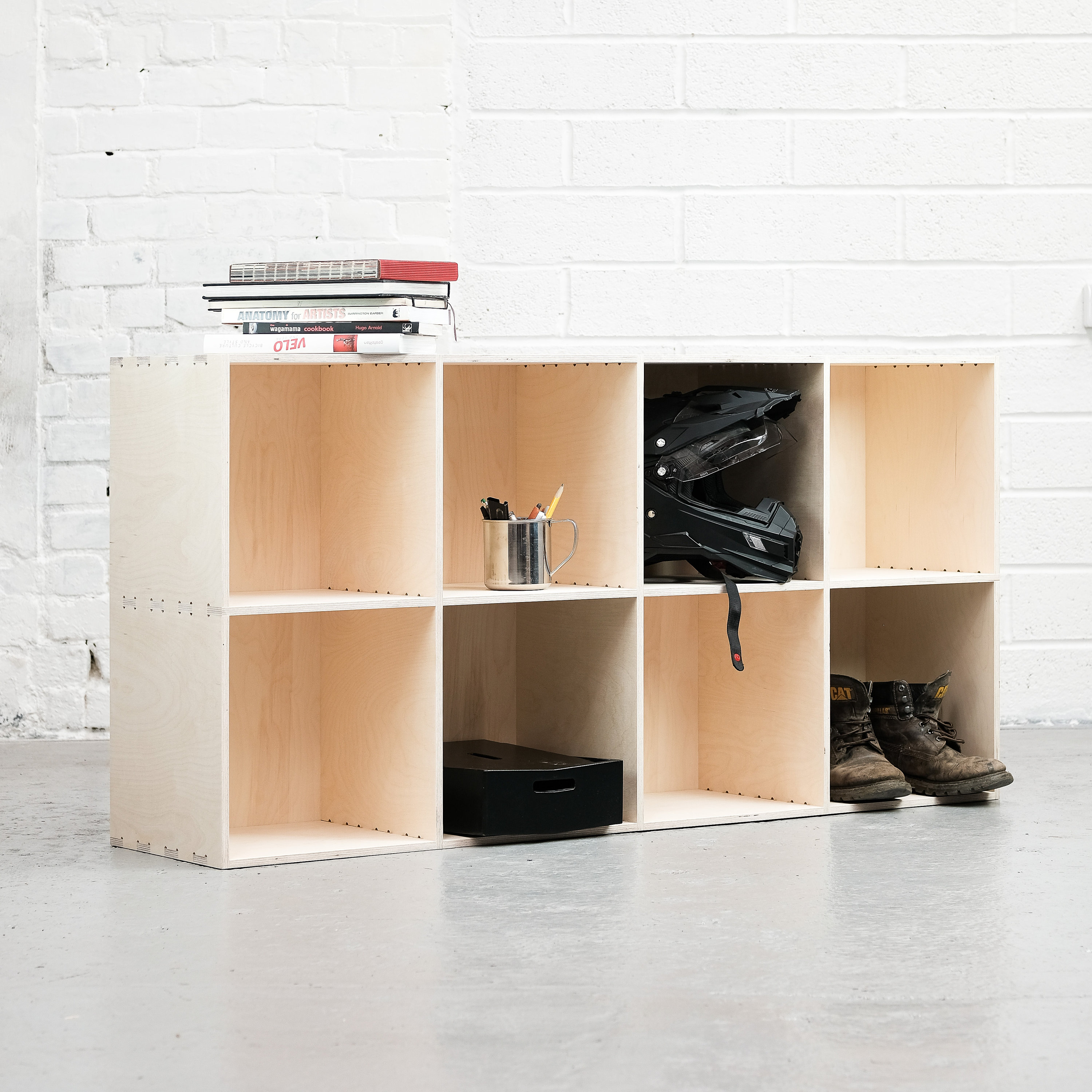 Charcoal Black Vinyl Record Album Storage Cube and Stackable Shelf