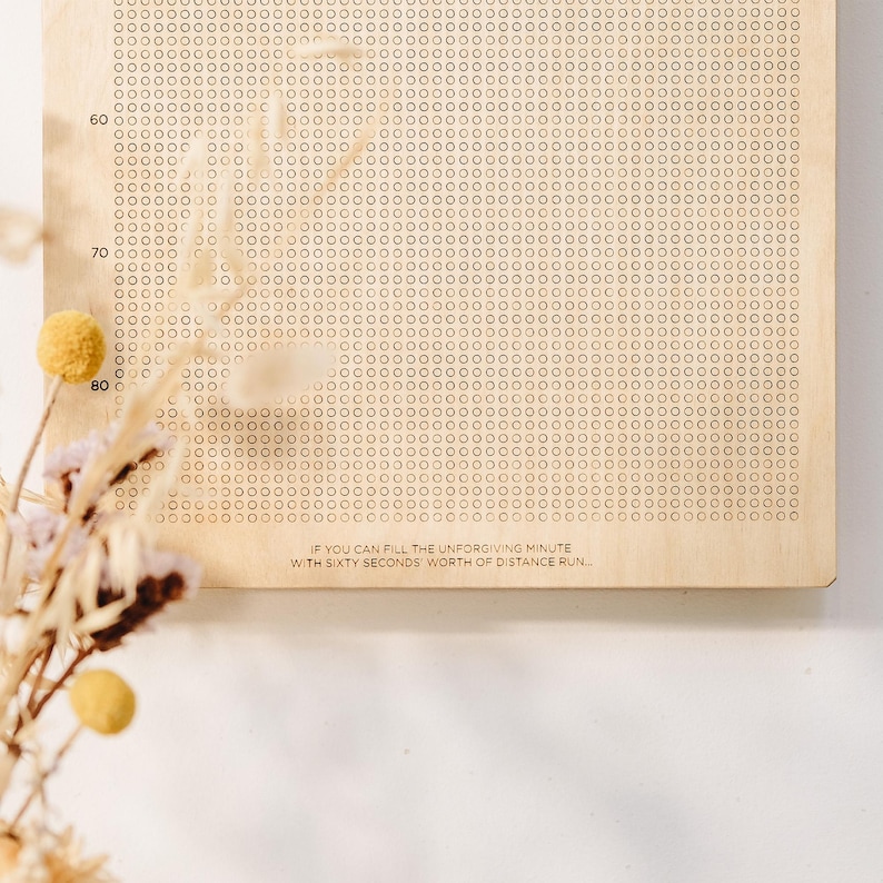 Stoic Life Calendar - Motivational Wall Decoration. Custom Laser Etched Natural Wood Habit Tracker. Memento Mori. image 3