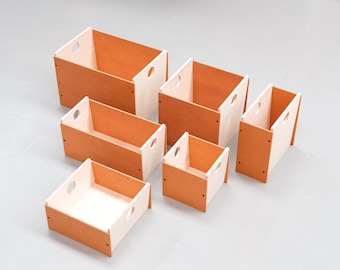 BOXO ! Orange - Caisses de stockage empilables Kallax. Coffres à jouets en bois.