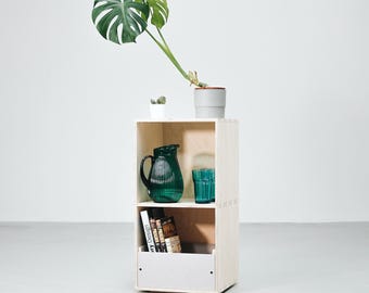 The CS Box. Cube Record Shelves. Space saving room divider, display cabinet, Mould for a massive chocolate bar.