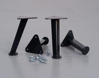 Black Colourful furniture feet, Set of 4 mid century steel cabinet leg. Ikea replacement/TV stand 10cm/ 4inch - Chop Shop -  Boscoe