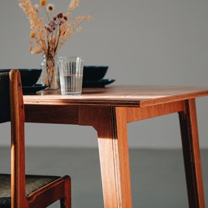Bauer Family Dining Kitchen Table | Contemporary Compact Dark Natural Wood | Chop Shop