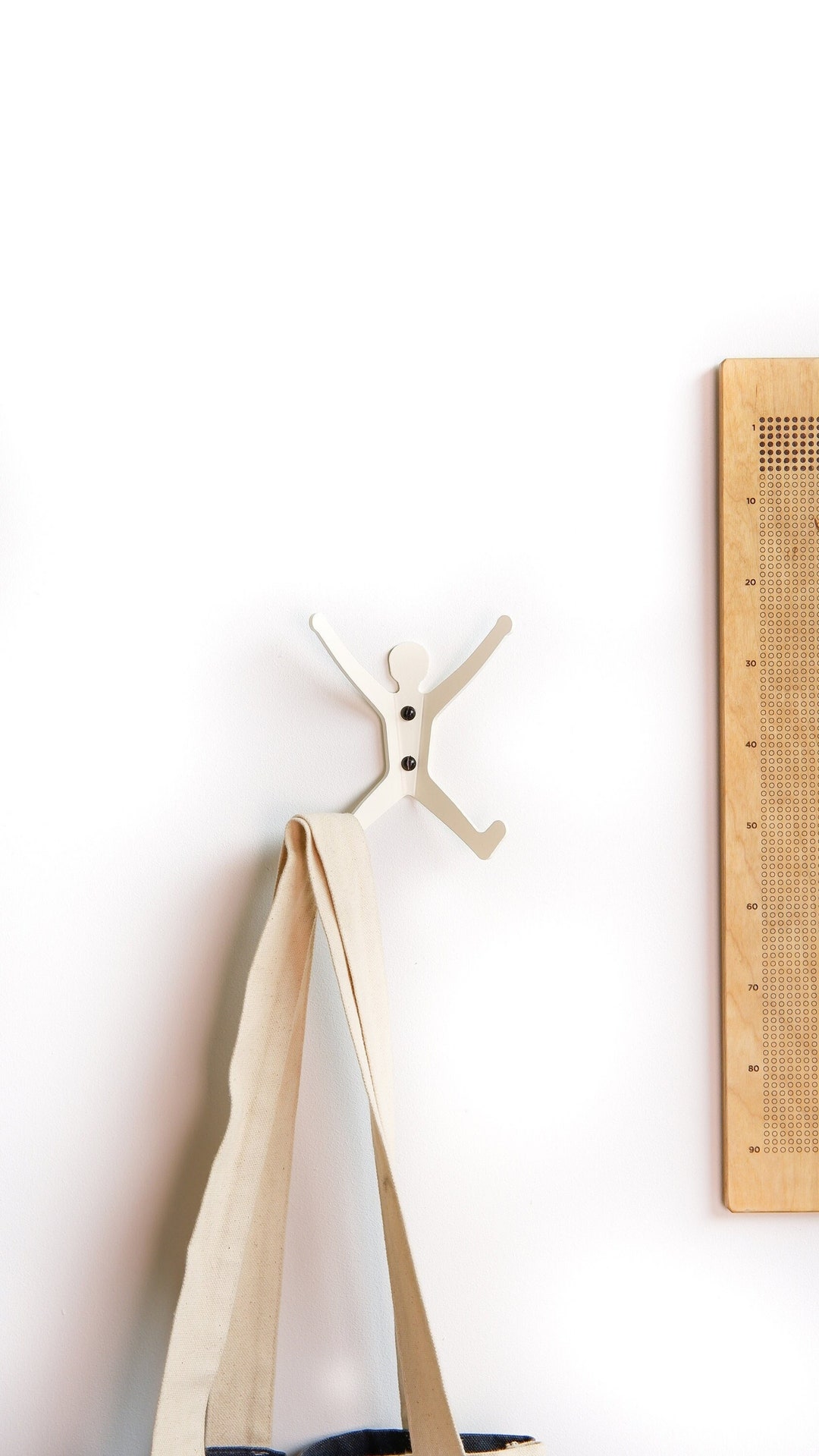 White Minimal Hallway Coat Hooks Pegs Hang It on Barry Decorative Metal