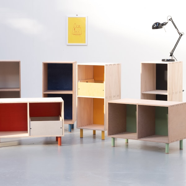 Vinyl record cabinet with feet | Storage and organisation solution. Minimalist display unit, LP storage or bookcase | Chop Shop