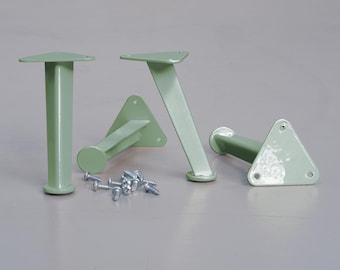 Green Colourful furniture feet, Set of 4 mid century steel cabinet leg. Ikea replacement/TV stand 10cm/ 4inch - Chop Shop Boscoe