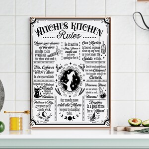 Witches kitchen prints, Witches Kitchen, Rules poster, Kitchen gift for witch, wall art, Décor Gift for Sister, Best friend, daughter, mum