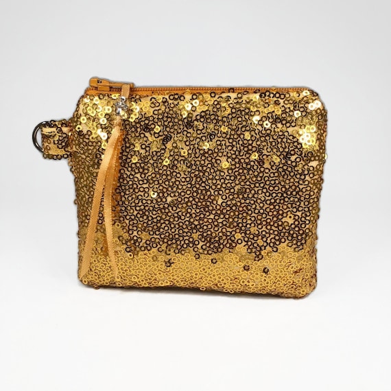 Gold Sequin Coin Purse Sparkle Gold Pouch Mini Wallet Etsy