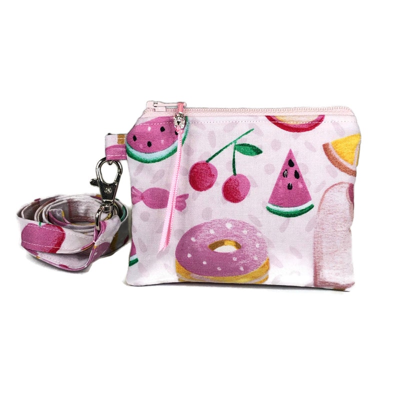 Sweets Coin Purse Pouch Ice Cream Change Purse Sweet Tooth Gift For Her Candy Donut Neck Wallet Optional Lanyard Mini Wallet