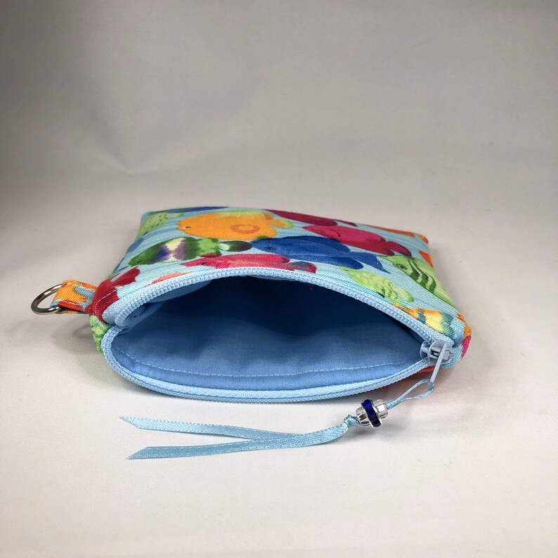 Optional Lanyard Neck Wallet,Mini Wallet Sea Creatures Tropical Fish Coin Purse Great Gift, Ocean Pouch Sea Life Nautical Coin Purse