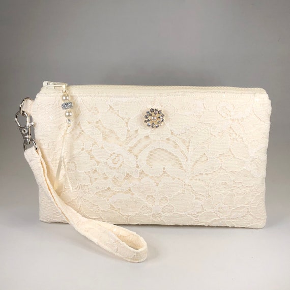 bridal wristlet bag