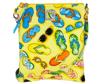 Flip Flop Crossbody Bag, Sunglasses, Beach, Cruise, Purse, Bag, Shoulder Bag, Great Gift for Her, Mom, Daughter, Friend