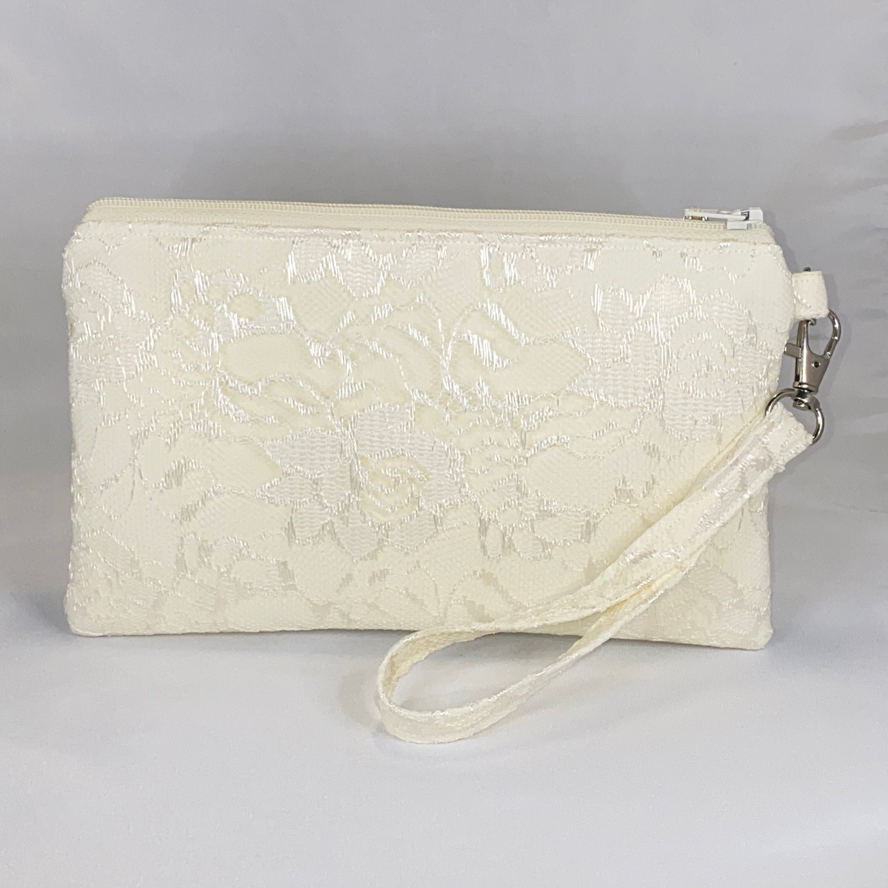 Bridal Ivory Lace Wristlet Purse Clutch for Bride Etsy