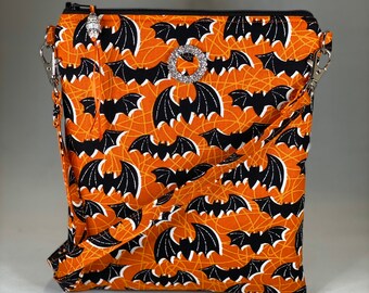 Halloween Crossbody Bag, Bats, Spider Web, Purse, Bag, Shoulder Bag, Great Gift for Her, Mom, Daughter, Friend!