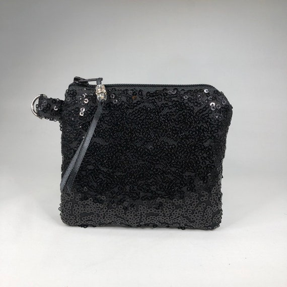 black sparkly purse