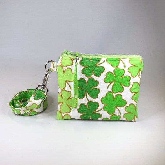 Irish Shamrock Coin Purse St Patrick s Day Gold Glitter Coin