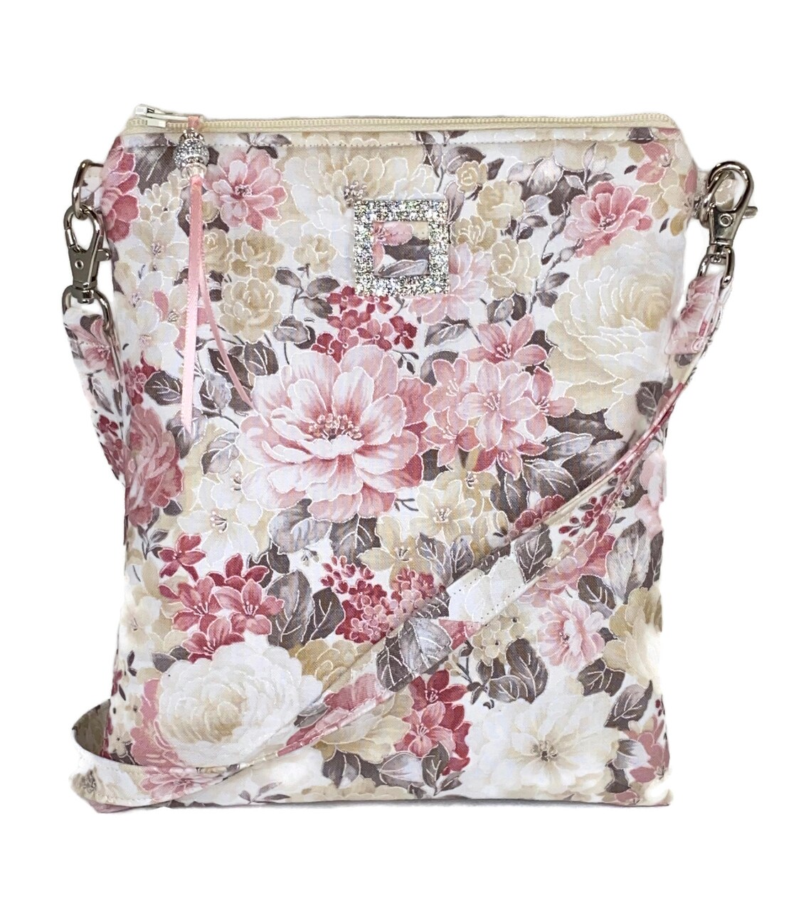 Roses Crossbody Bag Pink Mauve Rose Floral Romantic Etsy