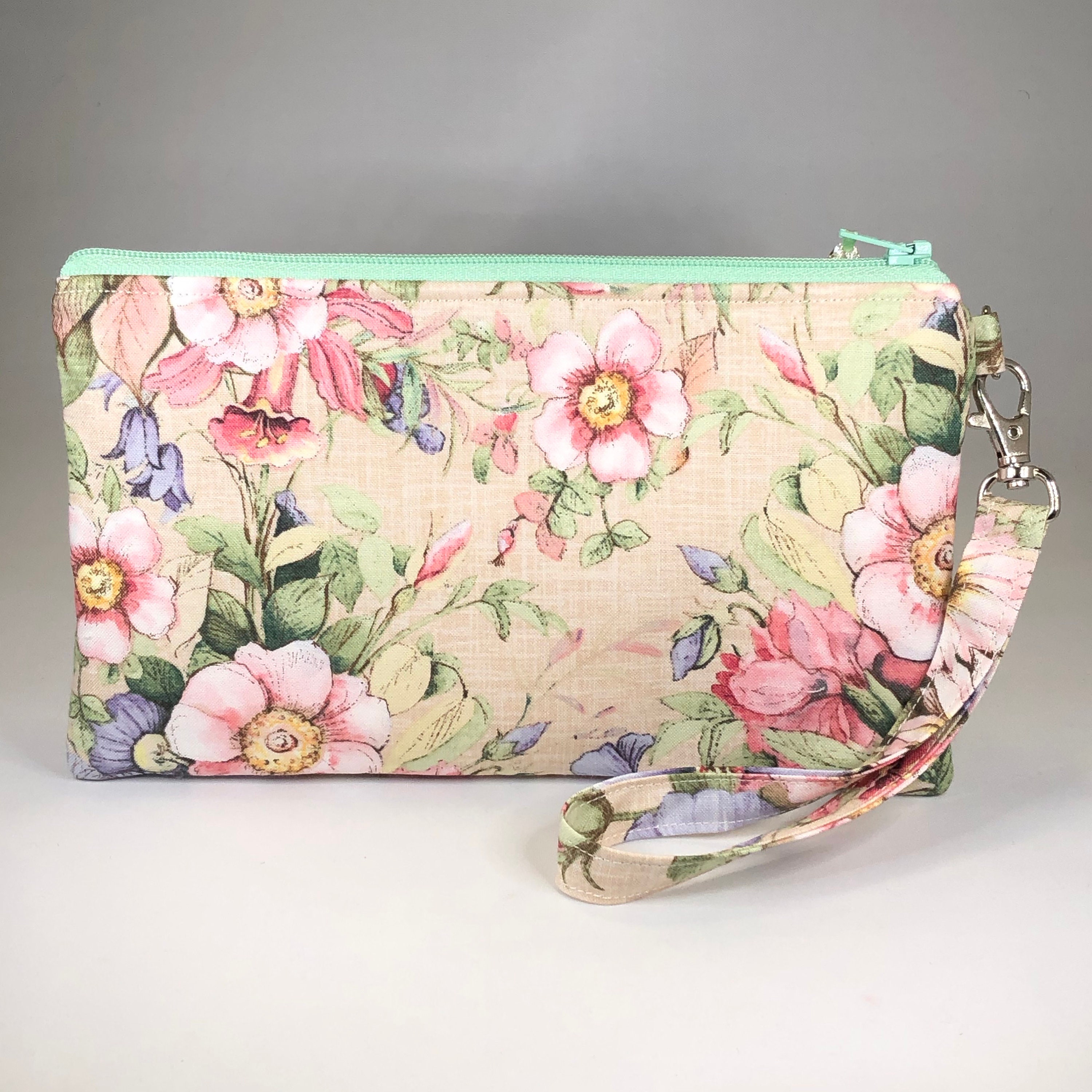 Spring Flowers Wristlet Purse Floral Rhinestone Wristlet Etsy