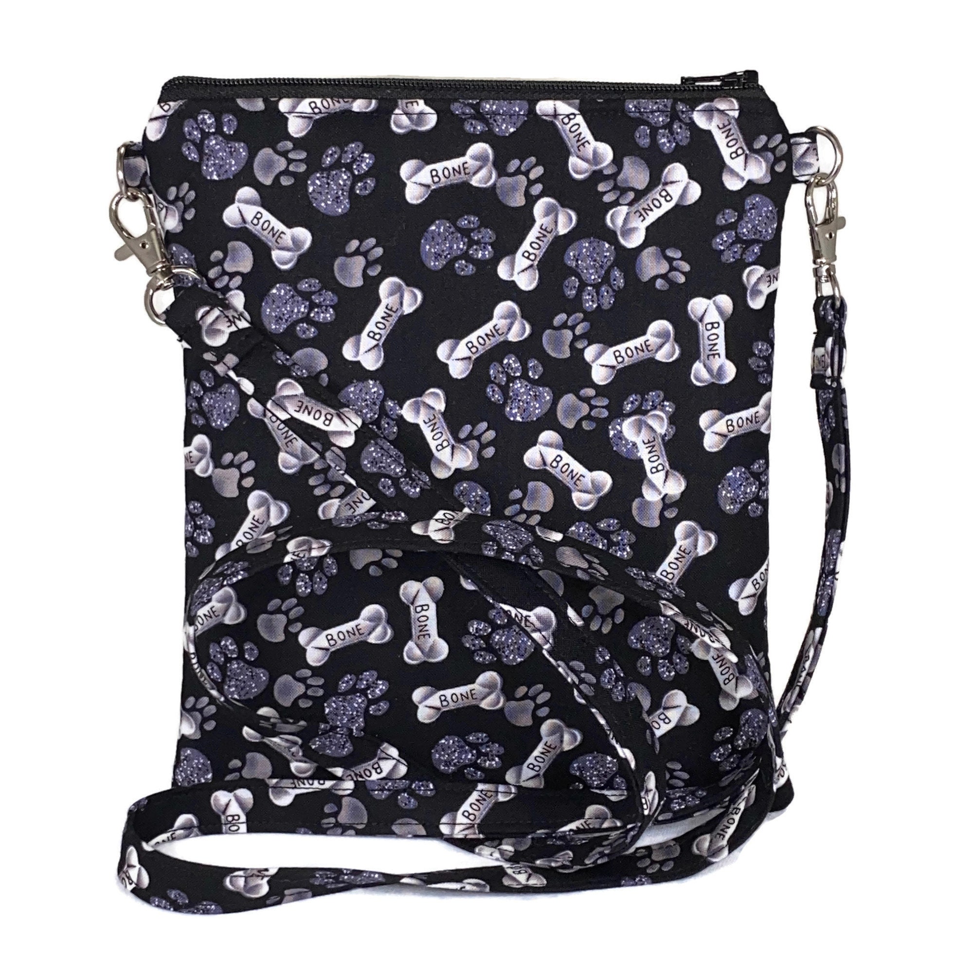 Dogs Crossbody Bag Dog Lover Paw Print Bones Purse Bag Etsy