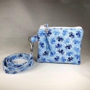 Optional Lanyard Neck Wallet,Mini Wallet Sea Creatures Tropical Fish Coin Purse Great Gift, Ocean Pouch Sea Life Nautical Coin Purse