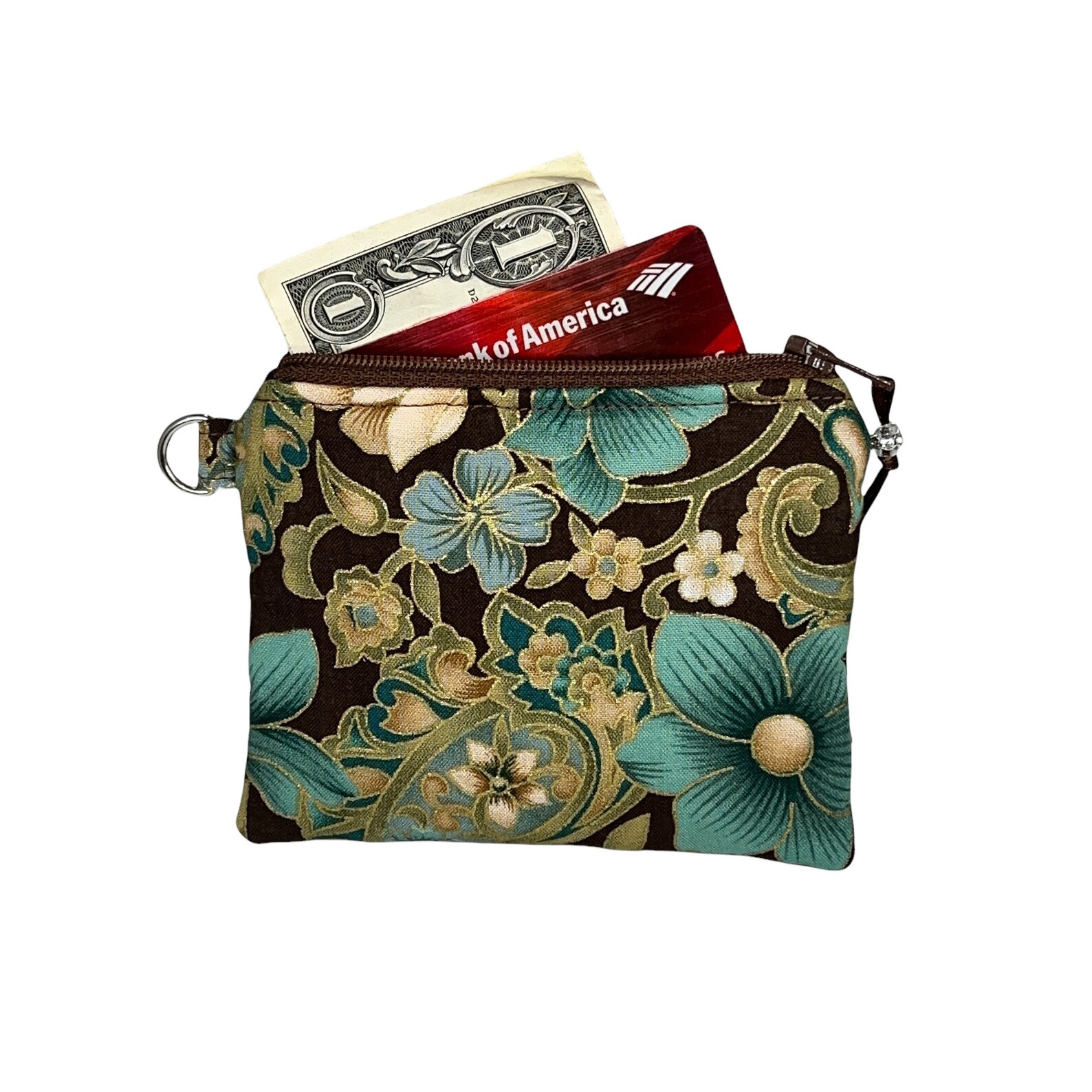 Floral Coin Purse Paisley Gold Glitter Romantic Change - Etsy