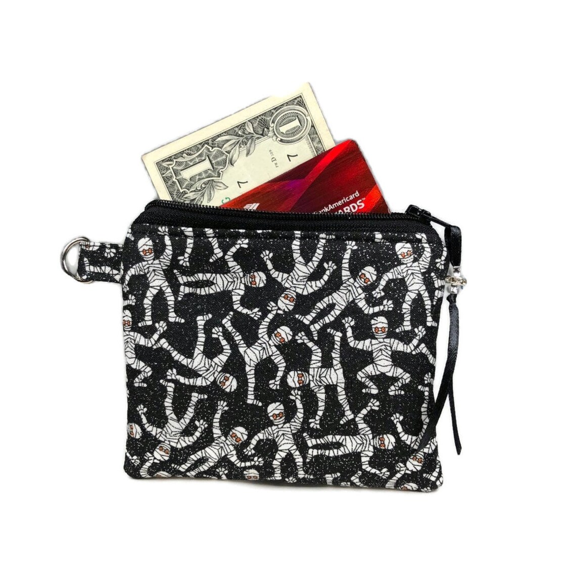Mummy Coin Purse Halloween Silver Glitter Coin Pouch Mini Etsy