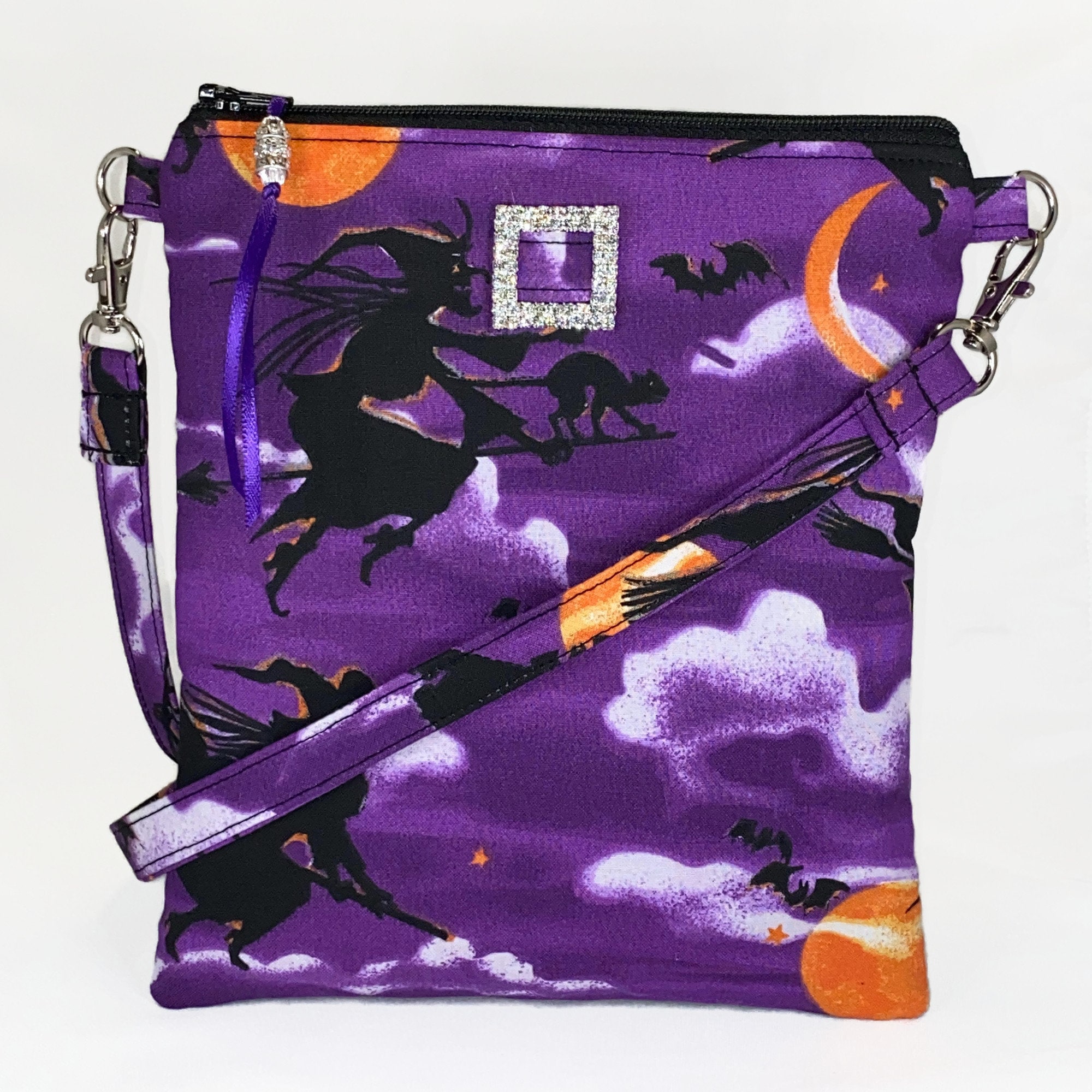 Halloween Crossbody Bag Witches Bats Black Cats Purse Bag Etsy