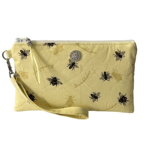 Bumble Bee Wristlet Purse, Spring, Rhinestone, Purse, Clutch, Bag, Phone Holder, Make Up Bag, Gift For Her, Mom, Friend