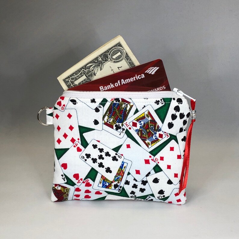 Playing Cards Coin Purse Poker Gambling Change Purse Pouch Etsy