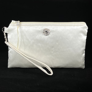 Bolso de mano de satén color marfil para novia, con diamantes de imitación para boda, bolso de mano para novia, dama de honor, fiesta de noche, neceser, soporte para teléfono, regalo para ella.