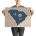 South Carolina Physical Map With State Flag Overlay Vintage Etsy Il 75x75.1801534947 5973 