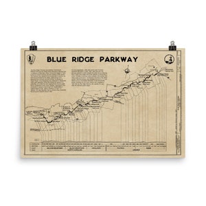 Blue Ridge Parkway 1997 Map Print