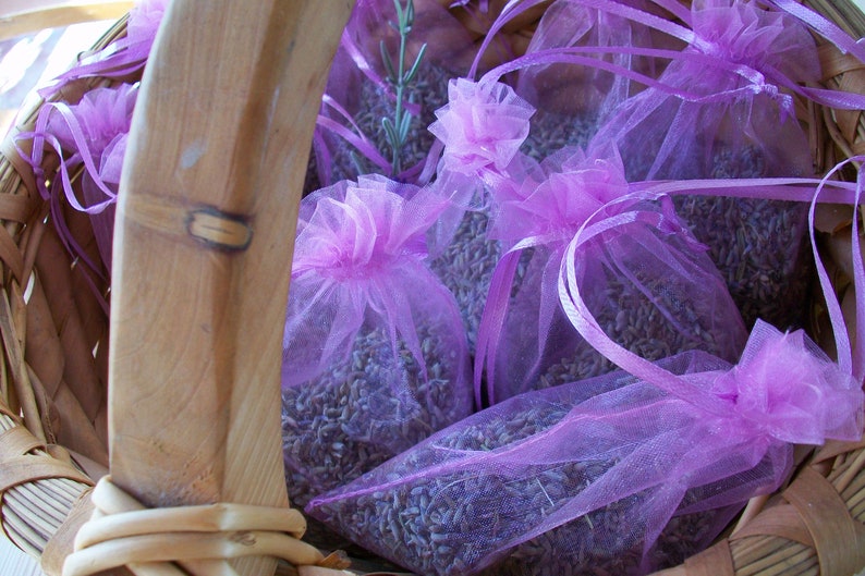 Set of 5 Organic Fresh Lavender Sachets Dried Blue Lavender Etsy