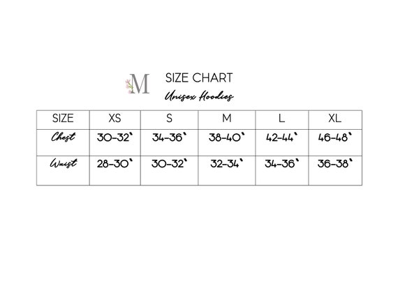 American Apparel Hoodie Size Chart