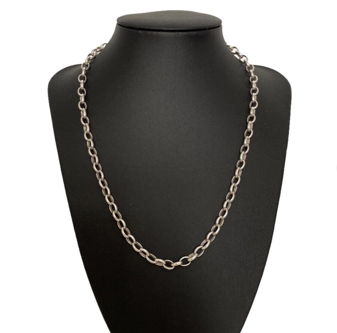 925 Sterling Silver Chain 20 In 4mm Rolo Belcher Chain Necklace - 925 Sterling Silver, Various Lengths 16" To 30" 24 In Silver Chain - Foto 9