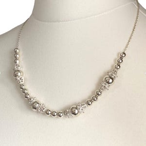 Vintage 925 Sterling Silver Fancy Ball 18&quot; Chain Necklace 18.6g