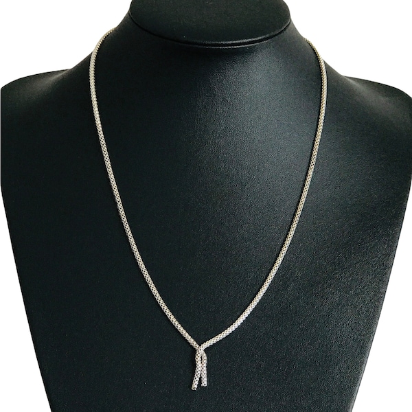 925 Sterling Silver 21.5" or 54cm Long Round Box Link Chain Necklace Gift Box