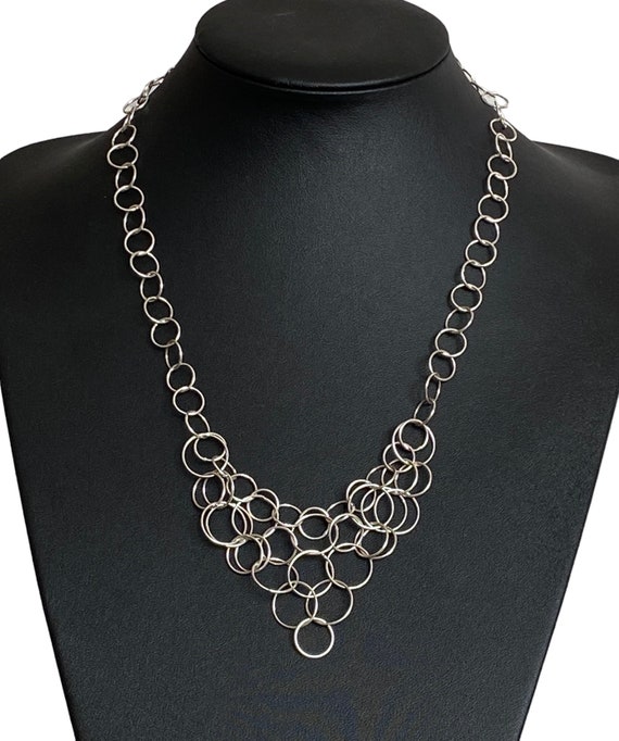Vintage 925 Sterling Silver 80 s Hallmark Round Circles Link 20 51cm Chain Necklace 16.5g Etsy Canada