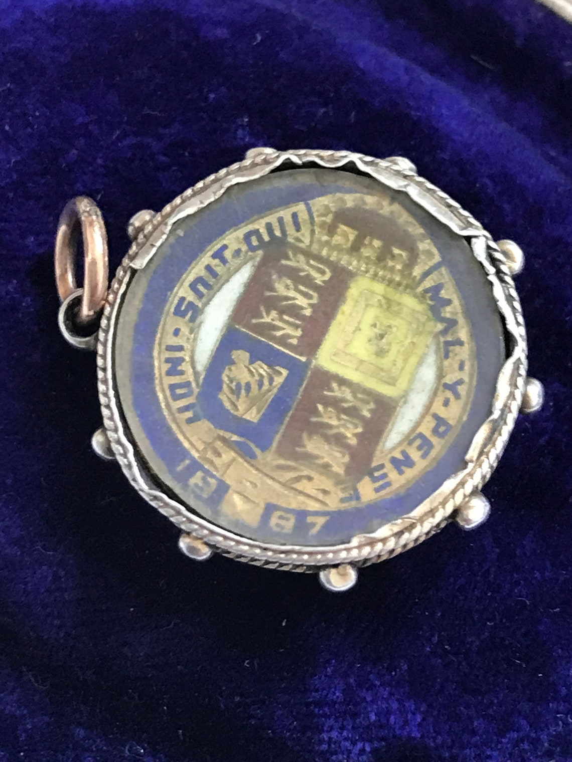 Antique Queen Victoria Enamel Gold Gilt 1887 Shilling Coin Etsy