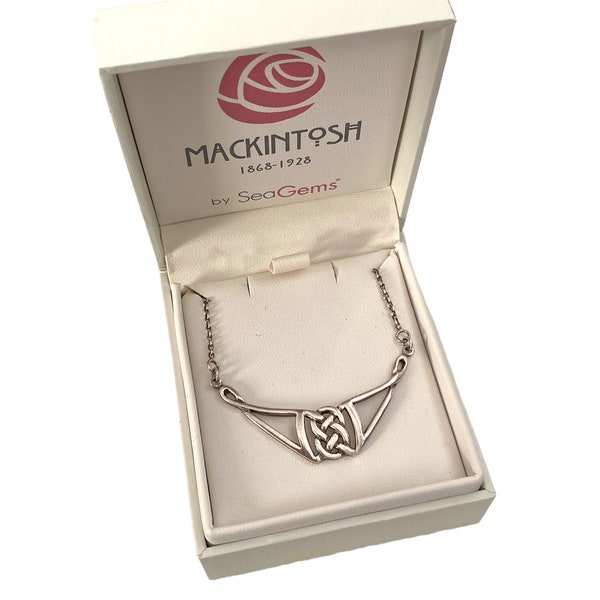 Sea Gems 925 Sterling Silver Celtic Knot Mackintosh 16" Chain Necklace