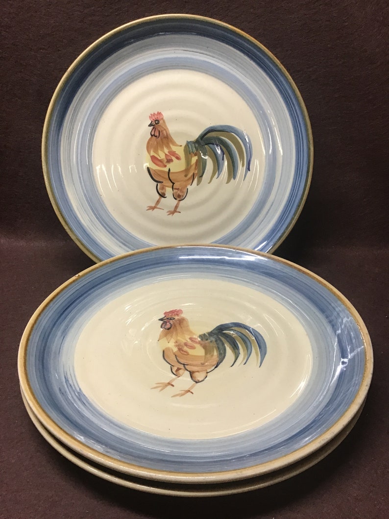 Vintage Gibson Stoneware plates. Royal Rooster design. Set of Etsy