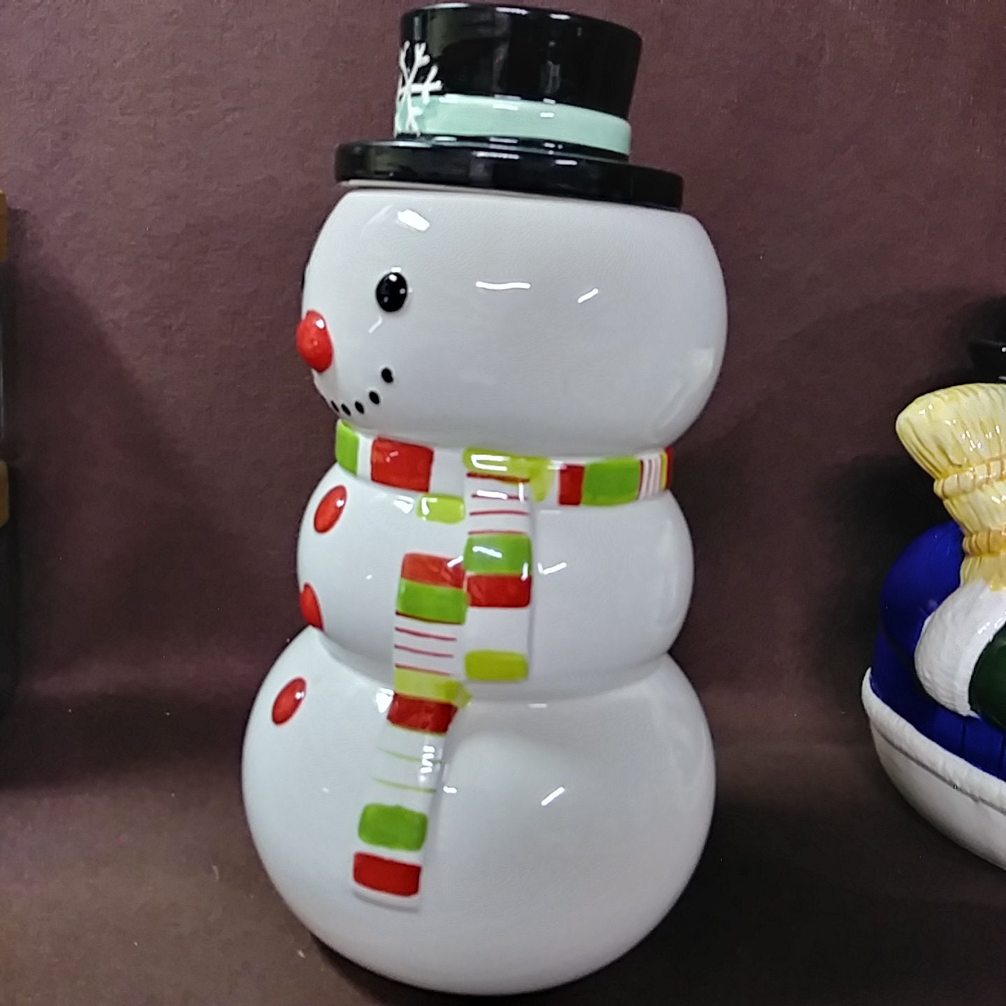 Vintage ceramic Snowman cookie jar 2 to choose from. Hobby | Etsy