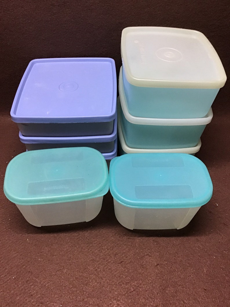 Eight Vintage tupperware storage containers with lids. Lunch | Etsy