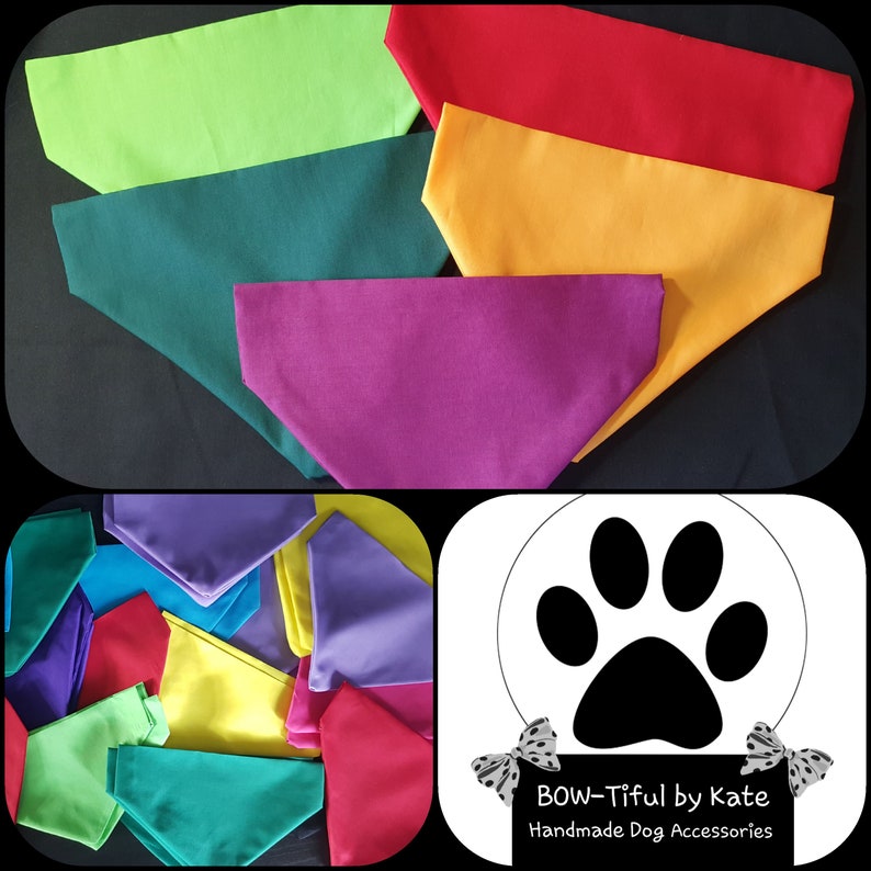 Plain Dog Bandana various colours grooming dogs accessories Etsy