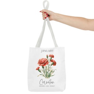 Geburtsmonat Blumen Tragetasche - Blumen Tragetasche, personalisierte Tasche, Benutzerdefinierte Blumengeschenk, Botanische Tragetasche, Gartenarbeit Tragetasche